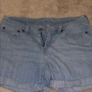 Levi light blue jean shorts